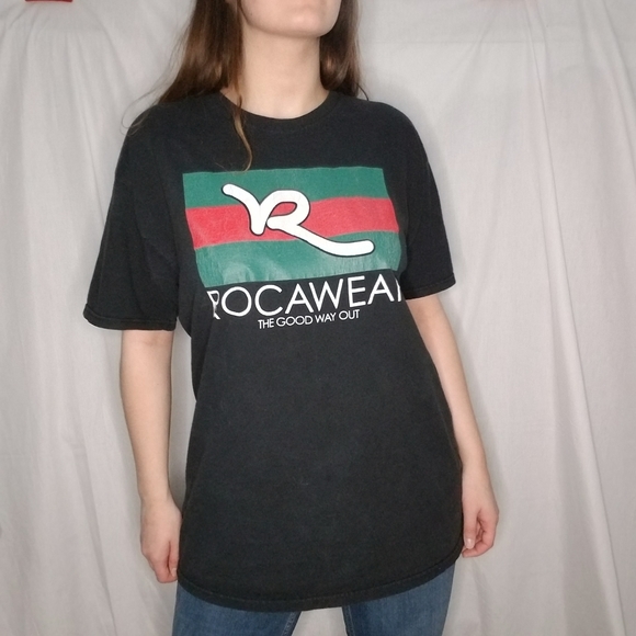ROCAWEAR Y2K vintage short tshirt red and green - Picture 5 of 7